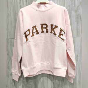 Parke Blush Sweatshirt with Chocolate Lettering